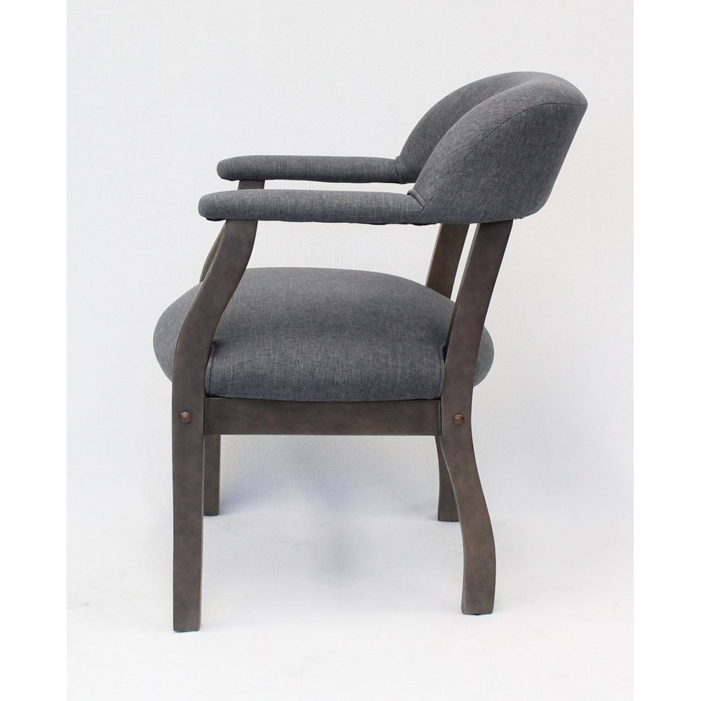 Boss Modern Captain's Chair in Slate Grade Commercial Grade Linen