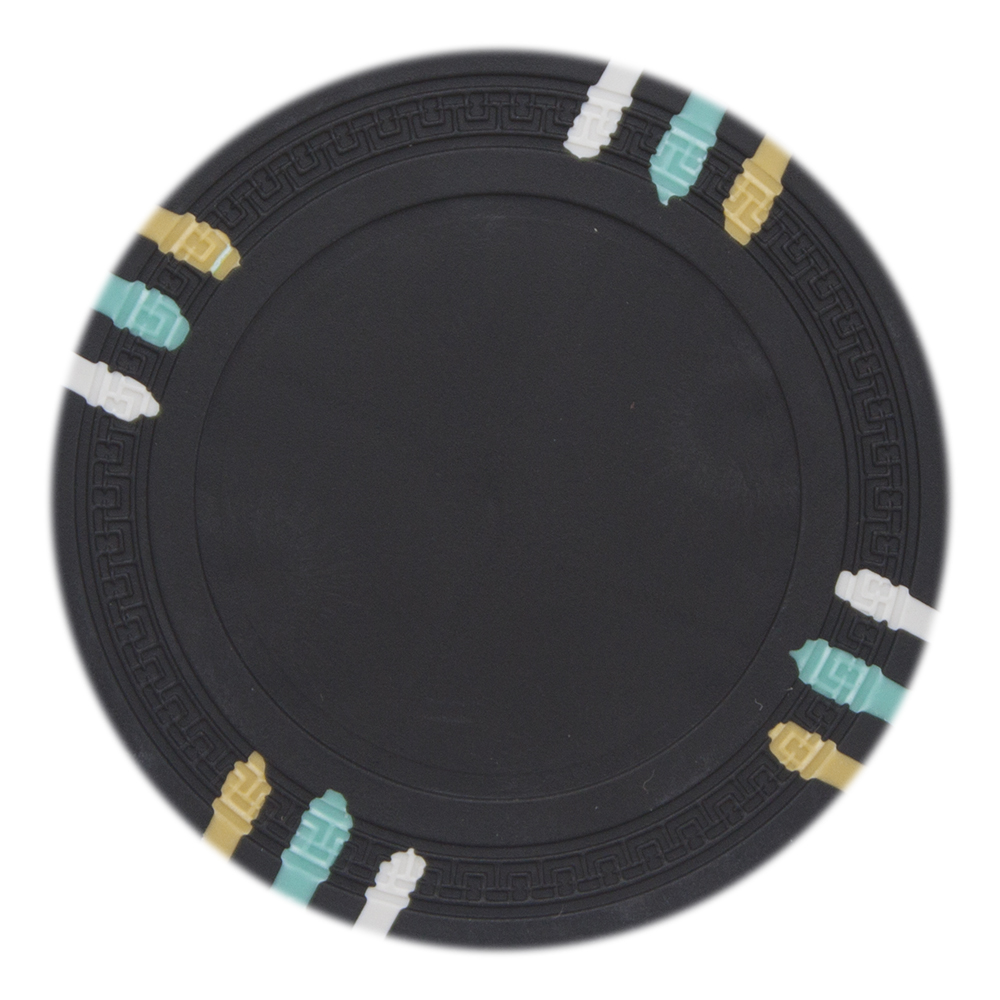 Blank 12 Stripe Poker Chip - 13.5grams - BLACK