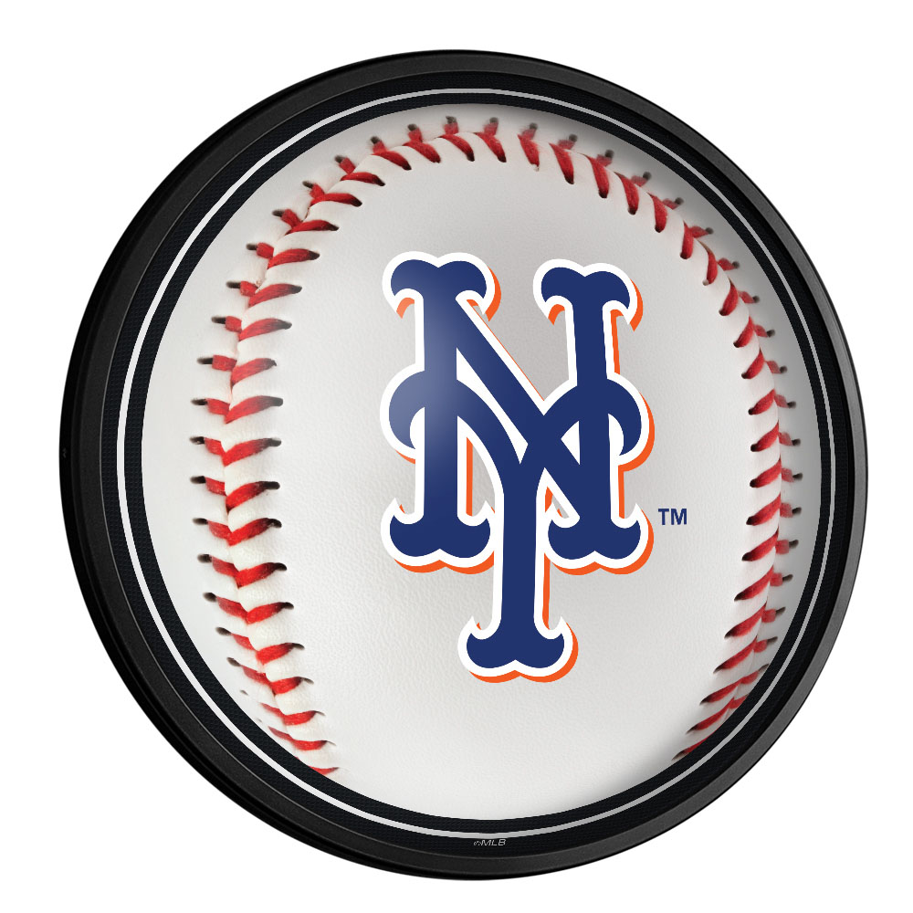 New York Mets: Baseball - Round Slimline Lighted Wall Sign