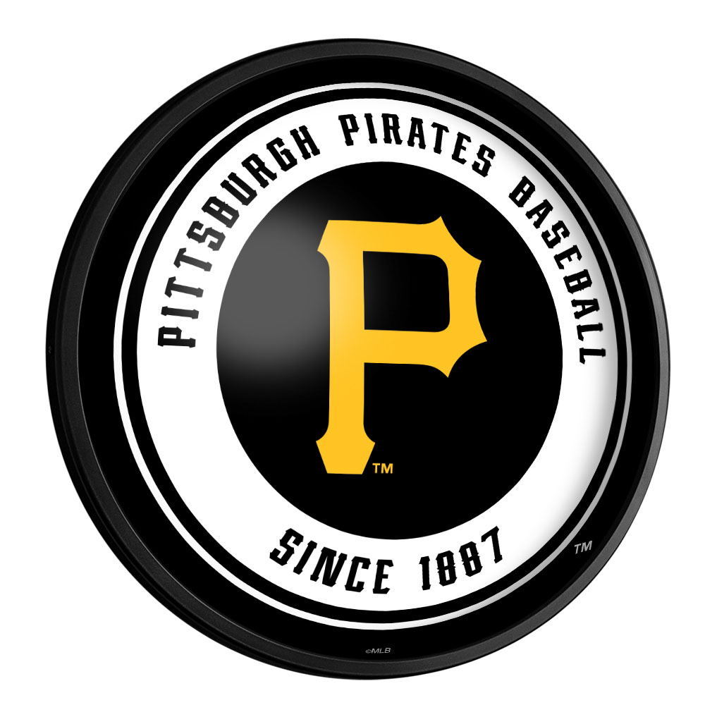 Pittsburgh Pirates: Alternate Logo - Round Slimline Lighted Wall Sign