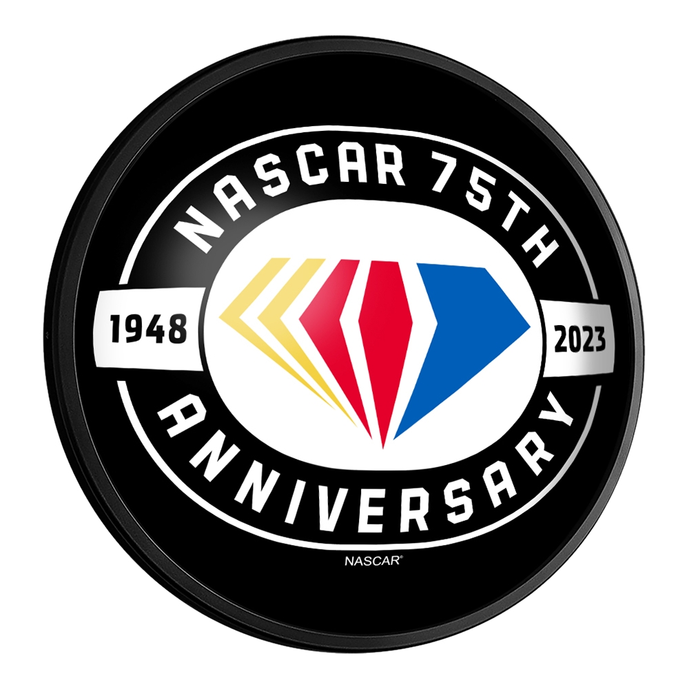 NASCAR: 75th Anniversary - Round Slimline Lighted Wall Sign, AGS-NASCAR ...