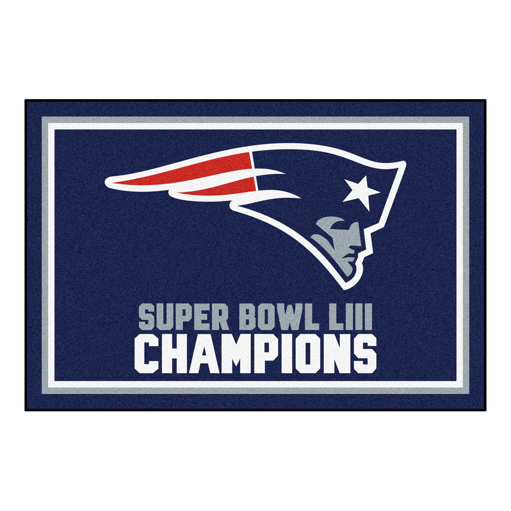 New England Patriots 5ft. x 8 ft. Plush Area Rug, 2019 Super Bowl LIII ...