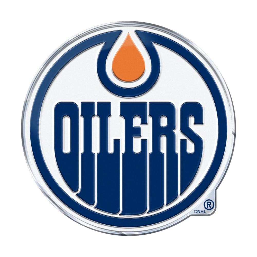 NHL - Edmonton Oilers Embossed Color Emblem 3.25 x 3.25 - 