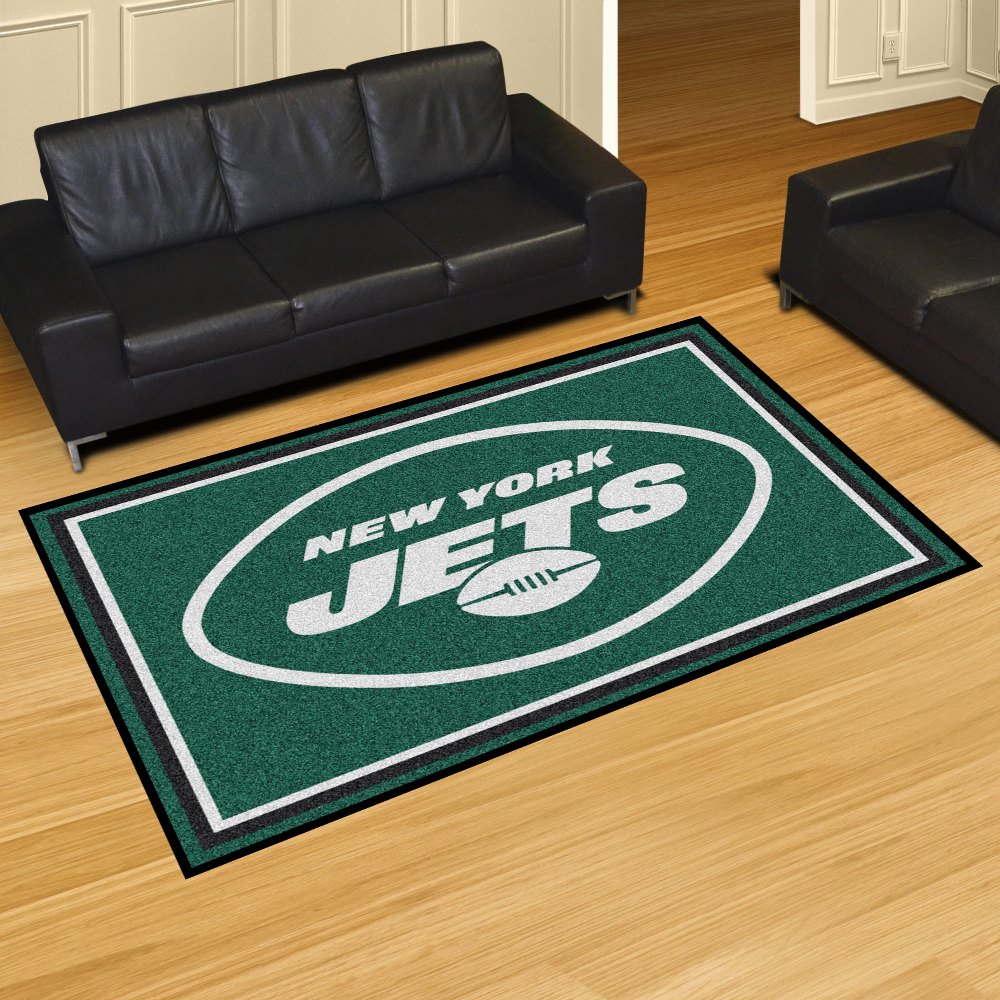 New York Jets 5ft. x 8 ft. Plush Area Rug - Oval Jets Primary Logo ...