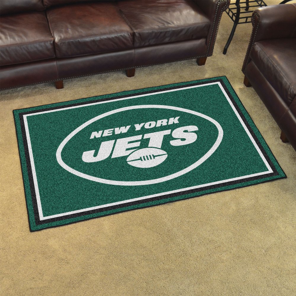 New York Jets 4ft. x 6ft. Plush Area Rug - Oval Jets Primary Logo, 6596 ...