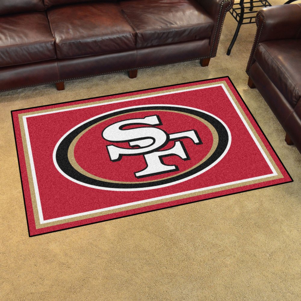 San Francisco 49ers 4ft. x 6ft. Plush Area Rug - Oval SF Primary Logo ...