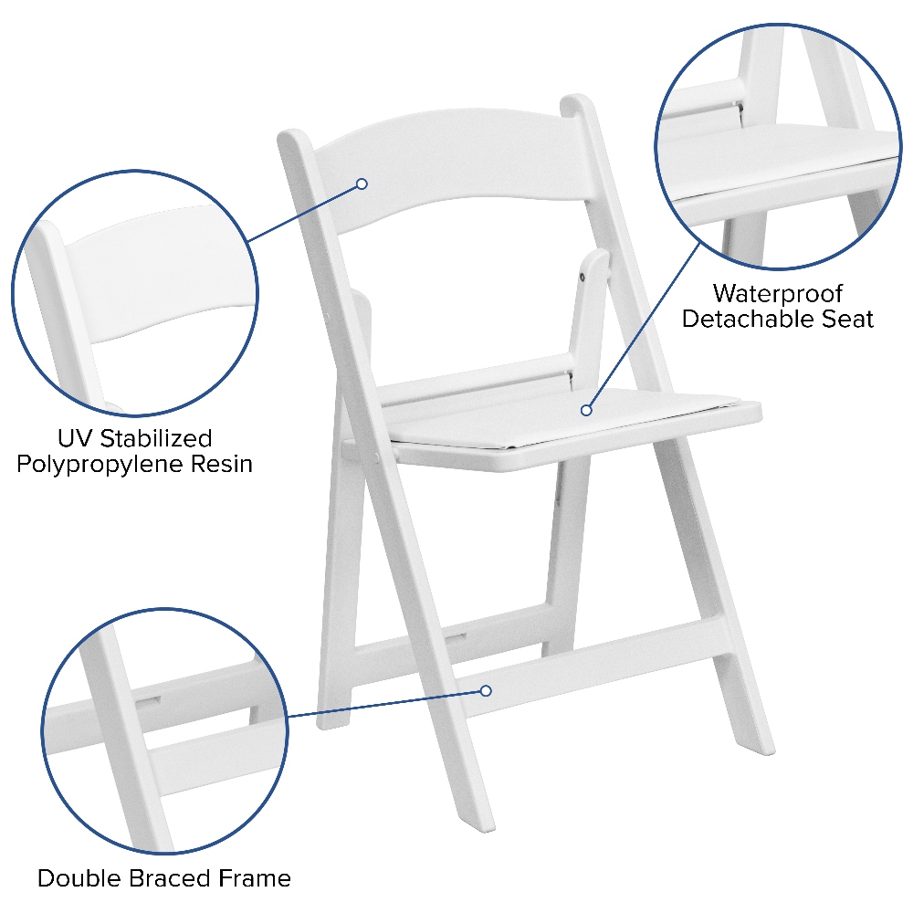 Hercules white folding chairs hot sale