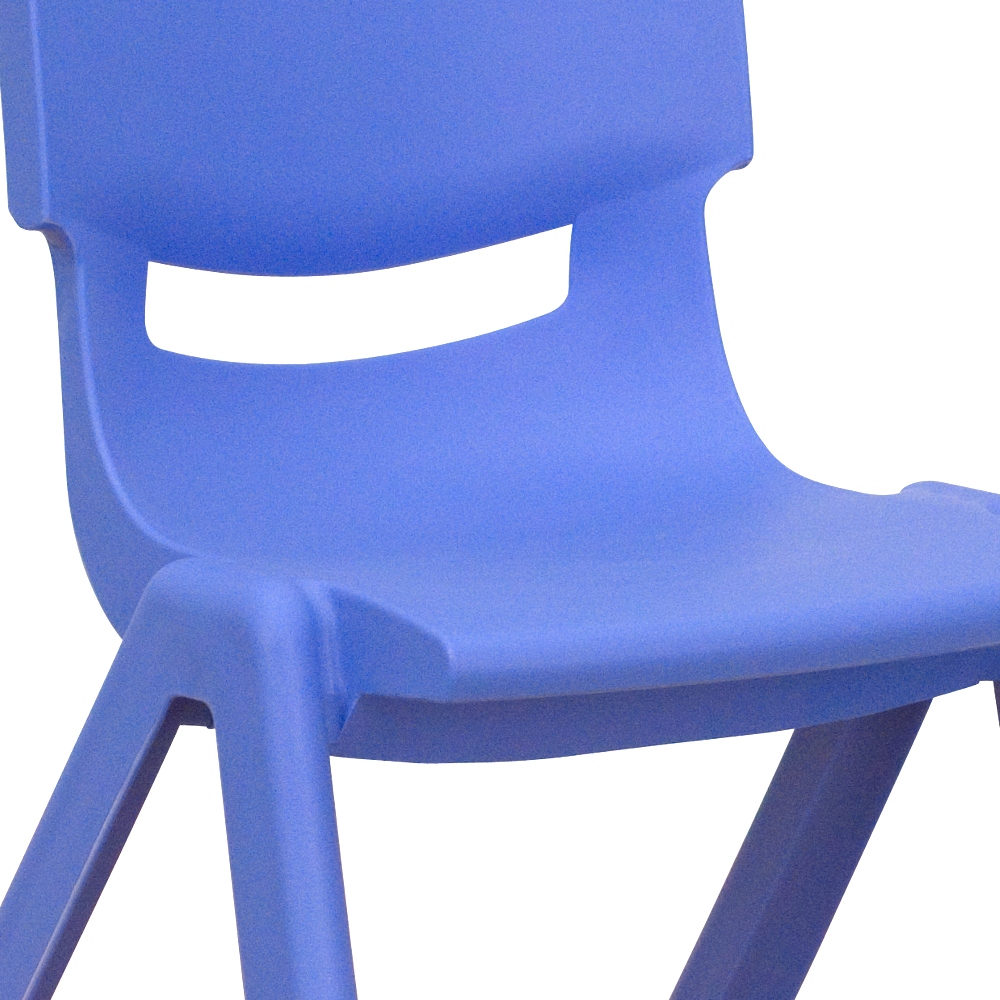 2 Pack Blue Plastic Stackable School Chair with 10.5 Seat Height