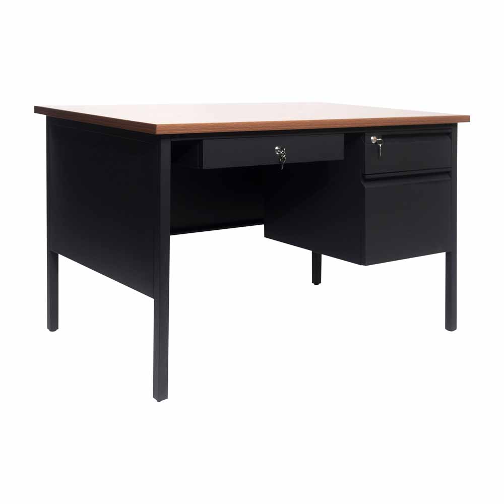 Cambridge Commercial Grade 30x48 Right Side Single Pedestal Desk with 3 ...