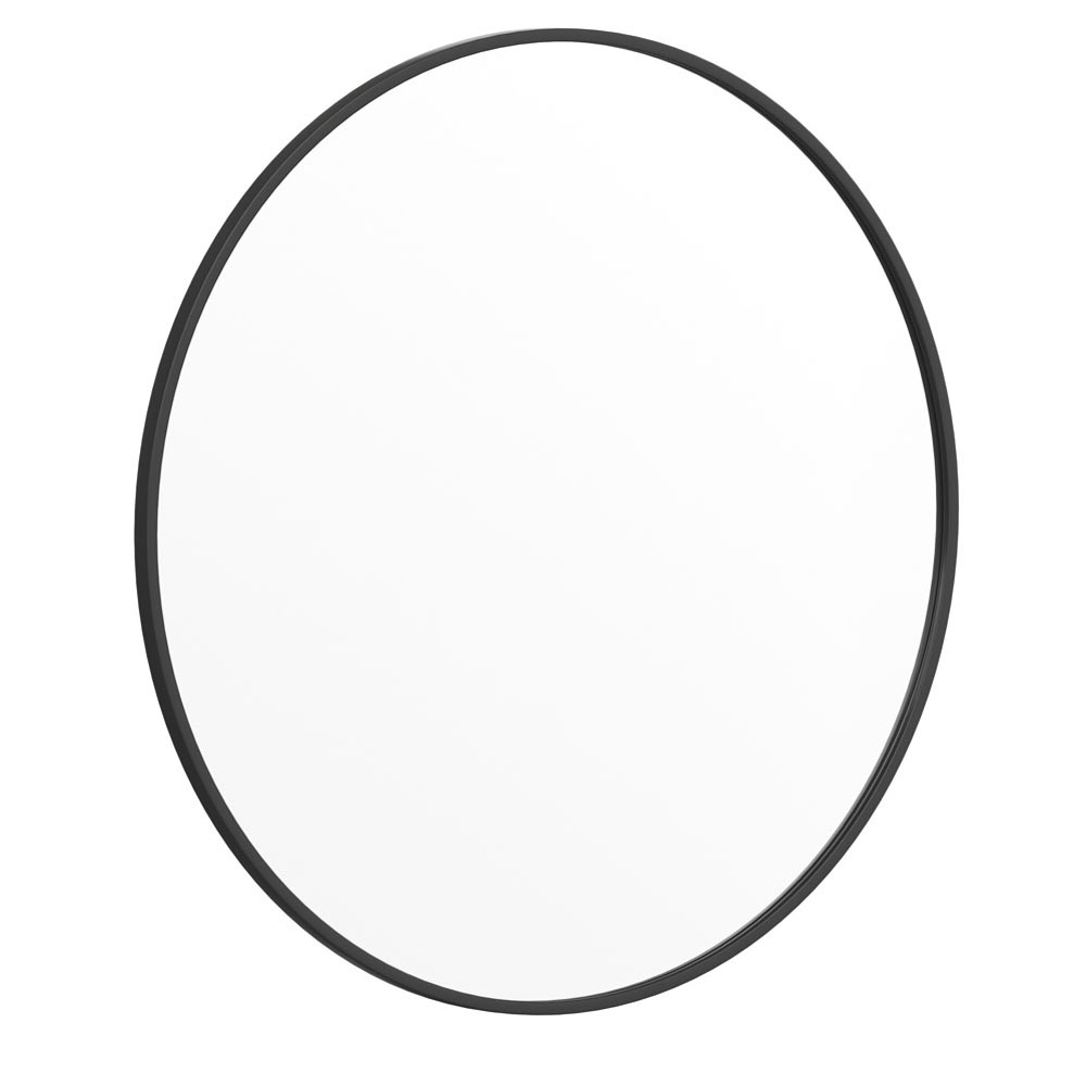 Julianne 36" Round Black Metal Framed Wall Mirror - Large Accent Mirror ...