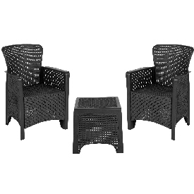 Plastic rattan online set