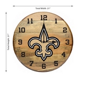 New Orleans Saints Oak Barrel Clock, 630-1031