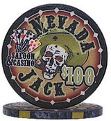 Professional Nevada Jacks Poker Chips with Denominations