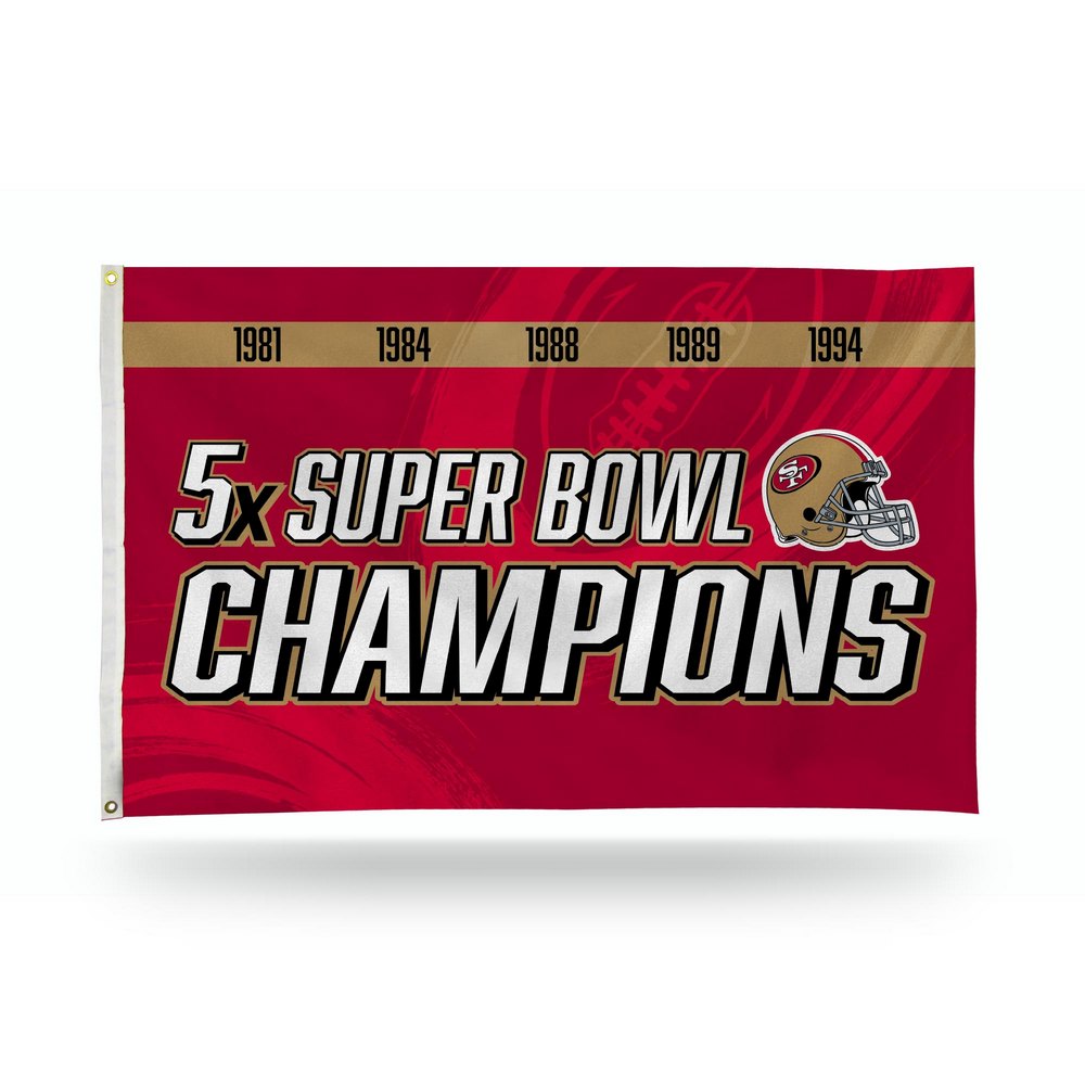 San Francisco 49ers 3x5 Premium Banner Flag - 5 Time Super Bowl Champs